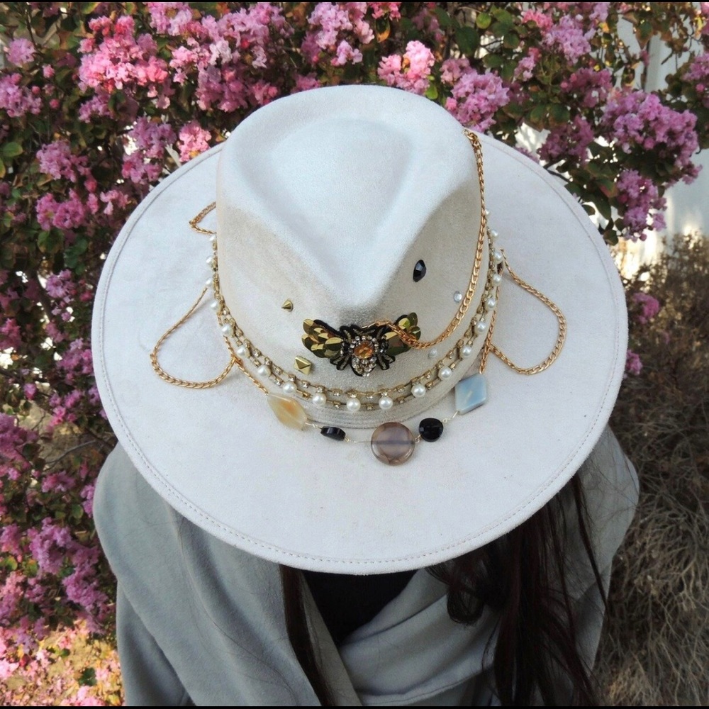 Handmade wide brim hat made in Mexico hand painted - Picture 1 of 15
